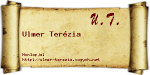 Ulmer Terézia névjegykártya